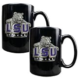 LSU Fighting Tigers 2pc Black Ceramic Mug Set NCAA College Athletics