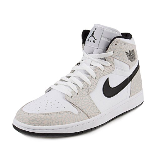 Nike Jordan Men's Air Jordan 1 Retro High White/Black Pure Platinum Basketball Shoe 9 Men US