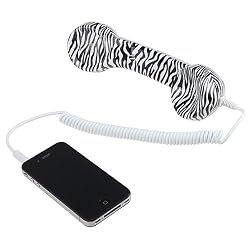 AGPtek&reg; Black and White Zebra Stripes Retro Classic Telephone Handset For iPhone 4 4s, iPad, Blackberry, Sumsung, HTC And More 3.5mm jack Cell Phones (Reduce Noise, Eliminate Radiation)