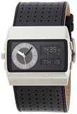 Vestal Unisex MCW025 Monte Carlo Silver Black Leather Digital Watch