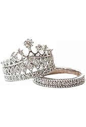 Stunning 18k White Gold Plated Princess Crown&cubic Zirconia Ring with a Free Box R62