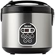 Aroma 20 Cup Cooked (10 cup uncooked) Digital Rice Cooker, Slow Cooker, Food Steamer, SS Exterior (ARC-150SB)