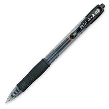 Pilot G2 Retractable Premium Gel Ink Roller Ball Pens, Fine Point, Black Ink, Dozen Box (31020)
