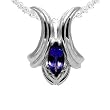 14K White Gold Tanzanite and Diamond Pendant
