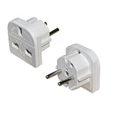 Tip.Tech: European Travel Adapter Plug (3 pin to 2 pin) suitable for travellers visiting europe, suitable for countries Albania Algeria Angola Argenita Austria Azores Bangladesh Belgium Bolivia Bosnia Brazil Bulgaria Burkina Faso Burundi Cameroon Canary Islands Cape Verde Channel Islands Chile China Comoros Congo Croatia Cyprus Denmark Djibouti Egypt Eritrea Finland France Gabon Germany Gibraltar Greece Greenland Guadeloupe Guinea Hungary Iceland India Indonesia Iran Iraq Isle of M an Israel Italy Kazakhstan Korean Kuwait Laos Lebanon Lithuania Luxembourg Macedonia Madagascar Madeira Mali Martinique Mauritania Mauritius Monaco Morocco Mozamique Nepal Netherlands Niger Norway Pakistan Paraguay Peru Philippines Poland Portugal Romania Russian Rwanda Senegal Somalia Spain Sudan Suriname Sweden Syria Thailand Togo Tunsia Turkey Uruguay Vietnam Yugoslavia(former) Zambia