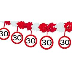 Papier-Girlande Verkehrsschild: 30