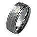 8mm Hammered Stepped Edges Tungsten Carbide Men's Band Wedding Ring