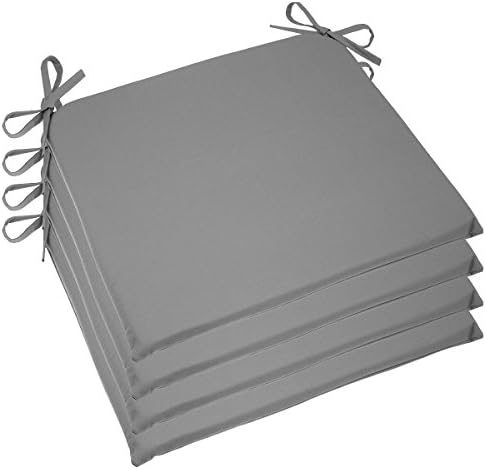 Set Of 4 Outdoor Memory Foam Chair Cushions Pads Seat Ties For Patio Decor Lounge &amp; Lawn Furniture