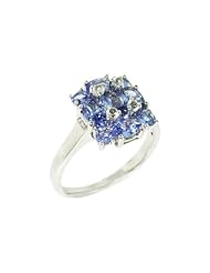 O&G Australia Natural Tanzanite & White Topaz, 925 Sterling Silver (1.53cttw) Ring