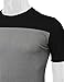 Doublju men 100%cotton three-tier color block shortsleeve crew neck tee
