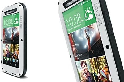 Hi5Gadget Weatherproof HTC ONE M8 CASE, Aluminum Hard Metal Corning Gorilla Glass Shockproof Dustproof Waterproof Snowproof Protective Case for HTC One M8 Ip65 Rated Rugged Case (White-Black)