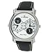 Le Chateau Men's Dual Time Zone Elegant Leather Band Watch Model LC-SS335-7 (Silver Dial/Black Band)