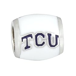 Teagan Collection Purple TCU on White Bead - Texas Christian University