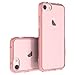 iPhone 7 Case, Bastex Soft Slim Fit Flexible Clear Transparent Rubber Back Cover Fused TPU Pink Side Bumper Case for Apple iPhone 7