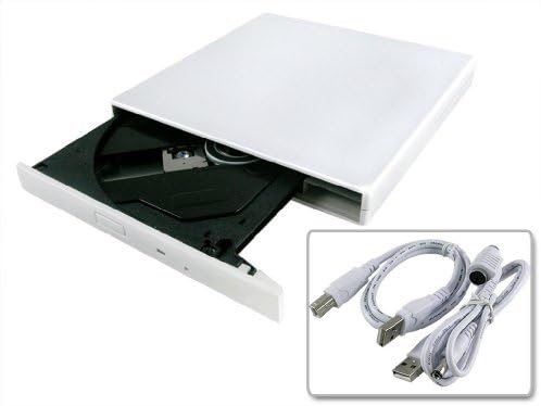 Slim Portable USB 2.0 External DVD-RW Burner White For Acer