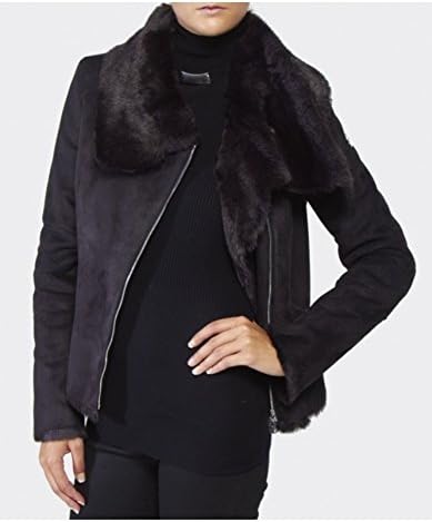 Armani Jeans Short Shearling Jacket 8 BLACK