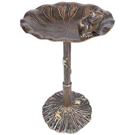 Oakland Living 5012AB Antique Bronze Frog Design Aluminum Birdbath by 