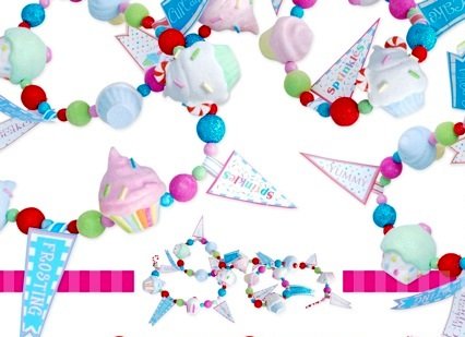 Glitterville Cupcake Garland, Birthday Party or Christmas, 50 Inches