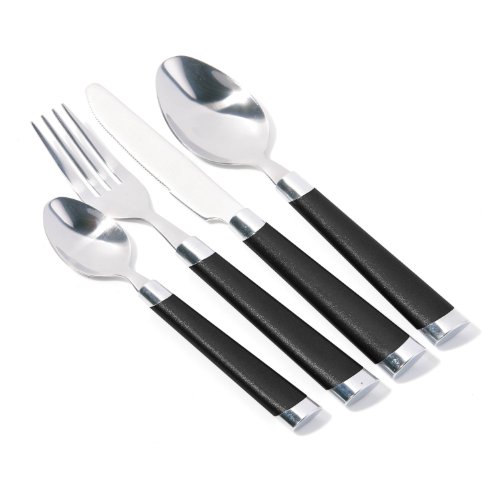 Premier Housewares 16-teiliges Besteckset Paula, schwarz