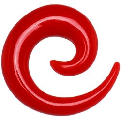 00 Gauge Red Acrylic Spiral Taper
