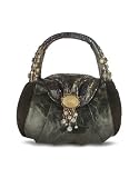 Review Ghibli  / Ghibli Black Embellished Python and Calf Leather Evening Hobo Bag