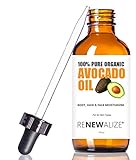 Organic AVOCADO OIL - Cold Pressed and Unrefined in LARGE 4 OZ. DARK GLASS BOTTLE with Glass Eye Dropper | Highest Quality 100% Pure | Non GMO | All Natural Moisturizer for Luxurious Hair, Skin and Nails | Helps to Enhance Hair's Natural Silkiness and Shine | Softens and Moisturizes Dry Itchy Skin | An Excellent Carrier Oil for Mixture with Essential Oils | Guaranteed Improvement