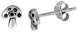 Tiny Sterling Silver Mushroom Stud Earrings