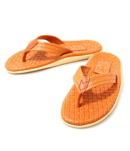 ISLAND SLIPPER(アイランドスリッパー) MENS SASSARI LEATHER THONG（サンダル ビーチサンダル） US9 オレンジ
