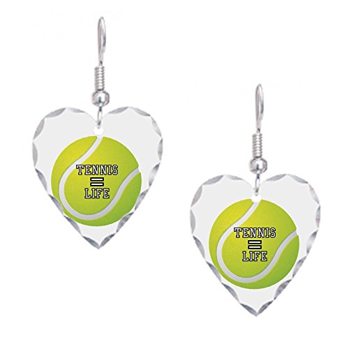 Earring Heart Charm Tennis Equals Life