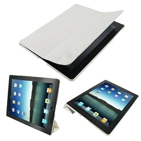 rooCASE Ultra Slim (White) Leather Smart Case with Stand for Apple iPad 2 Wifi / 3G Model 16GB, 32GB, 64GB