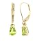 6x9mm Pear-Shape Peridot Lever-back Earrings in 14K Yellow Gold