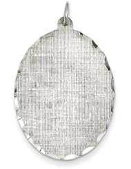 Sterling Silver Engraveable Oval Patterned Disc Charm