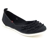 Rocket Dog Women's Bond Flat,Black Ribbed,6.5 M US