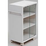 JKプラン キッチンカウンターシリーズ ガラス食器棚 ホワイト kc-262