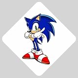 Car Window Sign of Sonic the Hedgehog showing Okay Sign