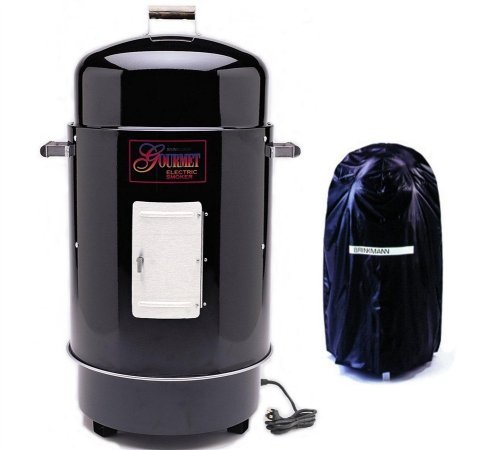 Brinkmann 810-7080-7 Gourmet Electric Smoker and Grill with Vinyl Cover, Black