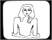 Decorated Mouse Pad with man, black and white, bust, Egypt, art, sculpture, pharaoh, relic, statue, artifact