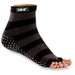 Injinji Yoga & Pilates Eco Firendly NuBamboo Antibacterial Fiber Toe-Less Yoga Socks (1 Pair)-SMALL Black & Grey Strip