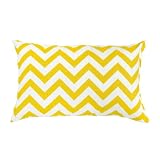 Greendale Home Fashions Rectangle Outdoor Accent Pillows, Yellow Zig Zag, Set of 2
