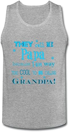 Hzhincu Men's They Call Me Papa Because Too Cool Be Grandpa Art Vest Deep Heather L