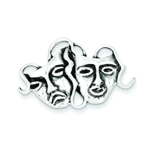 Sterling Silver Comedy & Tragedy Pin Brooch Jewelry