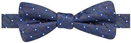 Ryan Seacrest Distinction Mini Grid Pre-Tied Bow Tie, Blue, OS