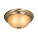 11 Flush Mount Size/Finish/Glass: Medium/Antique Brass/Cognac Crackle