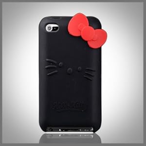 Hello Kitty Black Silicone w bow (bow color may vary)