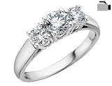 Diamond Engagement Anniversary Three Stone Ring 1/4 Carat (ctw) in 14K White Gold