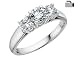 Diamond Engagement Anniversary Three Stone Ring 1/4 Carat (ctw) in 14K White Gold