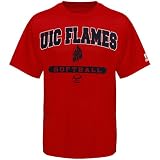 NCAA Russell UIC Flames Red Softball T-shirt (Small)