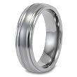 Domed Brushed and Polished Titanium Ring (7mm) - Sizes 6 - 13