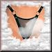Patent PVC and Mesh G-String Elastic Back in Black One Size
