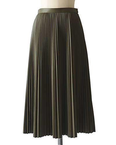 (サクラ) SACRA フェイクレザー ミモレ丈 プリーツロングスカート・sg513121【全2色】【ラッピング可】【即発送可】